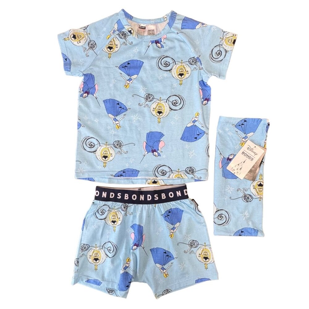 BONDS X DISNEY CINDERELLA Pajamas Girls 5 5T NWT Summer Sleep Set HTF NEW PJs